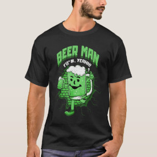 Camiseta Hombre De Cerveza Gracioso Con Vidrio De Cerveza A