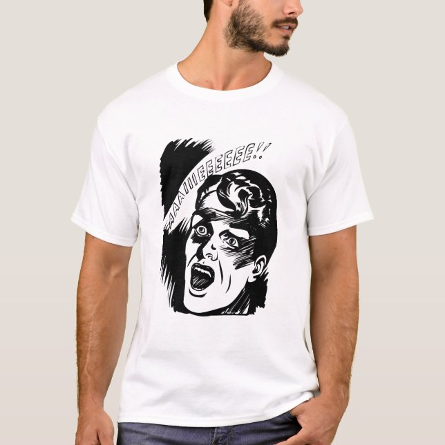 Camiseta Hombre de cómic gritando Halloween (Anverso)
