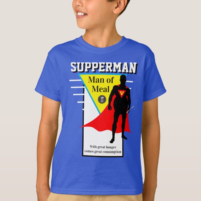 Camiseta HOMBRE DE COMIDA SUPERHOMBRE SUPERHOMBRE DE LA nov (Anverso)