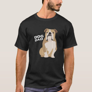 Camiseta Hombre de crema y perro de Bulldog blanco