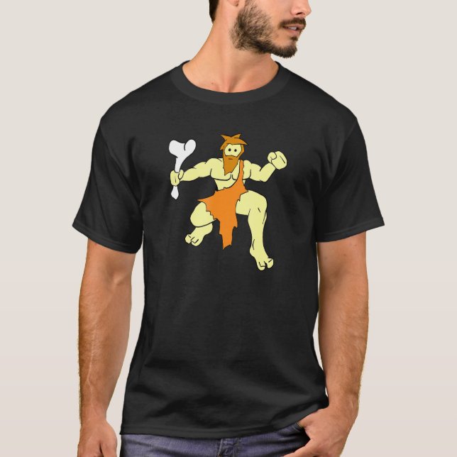 Camiseta Hombre De Cueva Con Hambre Con Barba De Hueso Mano (Anverso)
