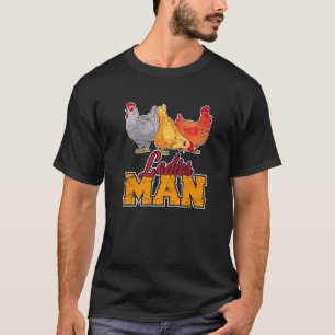 Camiseta Hombre de damas Papá Pollo Granjero de Pollos Pol