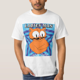 Camiseta "HOMBRE DE DAMAS" Señor Gato™ Bigote Gato Divertid