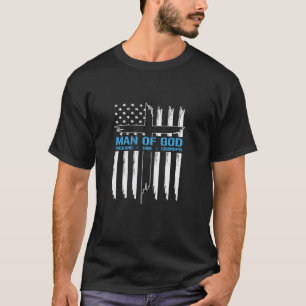 Camiseta Hombre de Dios cruza la bandera estadounidense Jes