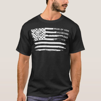Camiseta Hombre De Dios Esposo Padre Cristiano Bandera Amer