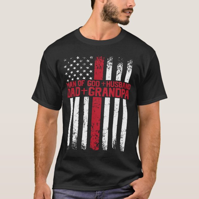 Camiseta Hombre de Dios Esposo Papá Abuelo Dios Religioso (Anverso)