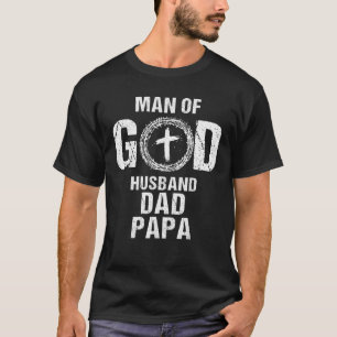 Camiseta Hombre de Dios Esposo papá Papa Cruz Cristiano Pad