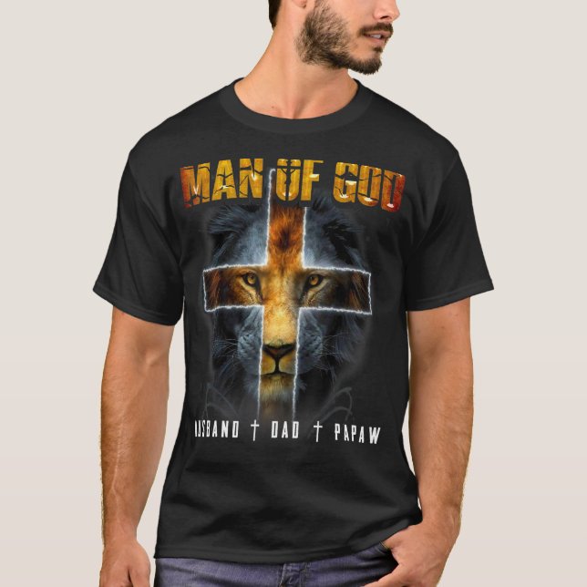 Camiseta Hombre De Dios Esposo Papá Papaw (Anverso)