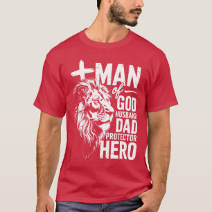 Camiseta Hombre de Dios Papá Protector Héroe Padres Cristia
