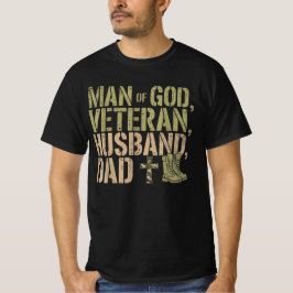 Camiseta Hombre De Dios Veterano Esposo Padre Jesús Cristia