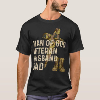 Camiseta Hombre De Dios Veterano Esposo Papá Cristiano Jesú