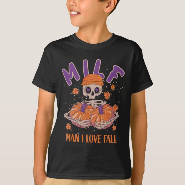 Camiseta Hombre de esqueleto me encanta la sala de calabaza (Anverso)