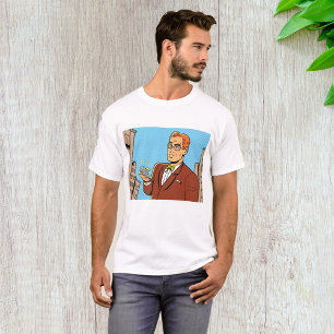 Camiseta Hombre de estilo cómico mirando teléfono móvil