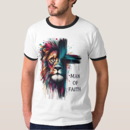 Camiseta Hombre de fe - León acuarela