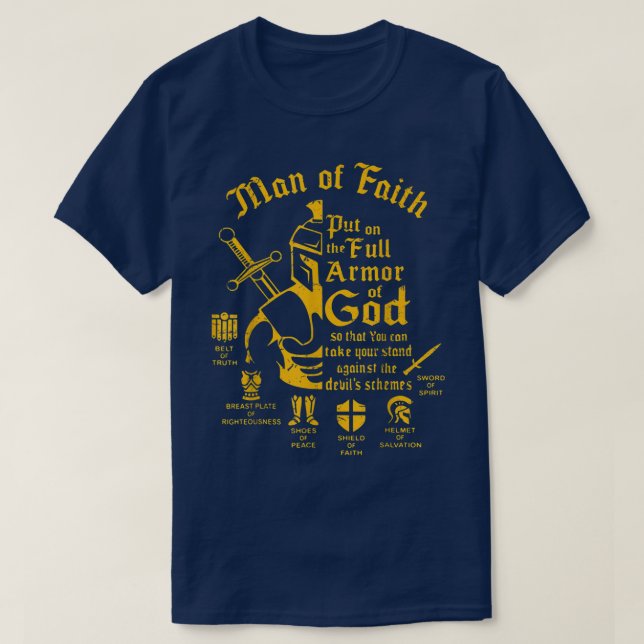 Camiseta Hombre De Fe, Pon En Toda La Armada De Dios, Crist (Diseño del anverso)