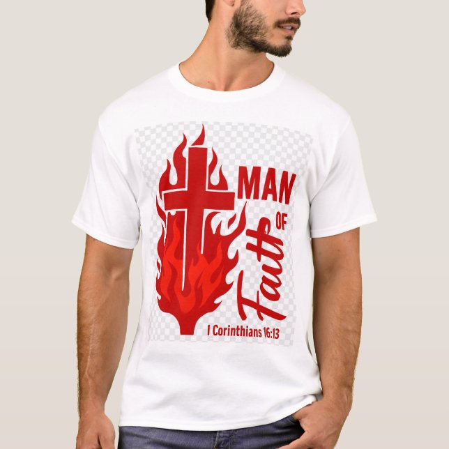 Camiseta Hombre De Fe Rojo (Anverso)