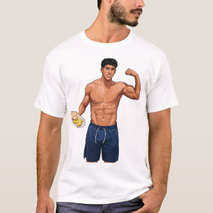 Camiseta "Hombre de Fitness de Moda con Tortilla y Pan Vect