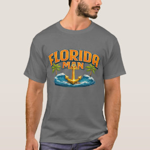 Camiseta Hombre de Florida   Estampa Gráfica Ancla Náutica 