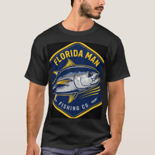 Camiseta Hombre de Florida Insignia de Atún de Aleta Amaril