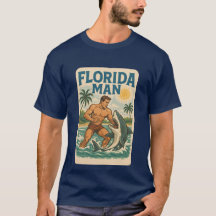 Hombre de Florida Lucha de Tiburones | Gráfico Ret