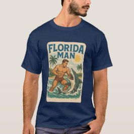 Camiseta Hombre de Florida Lucha de Tiburones | Gráfico Ret