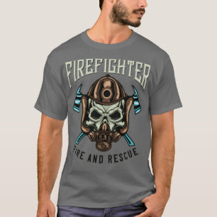 Camiseta Hombre de fuego con casco fresco y diseño