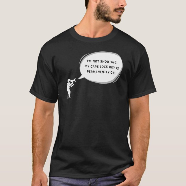 Camiseta Hombre de grito de figura de palo de texto persona (Anverso)