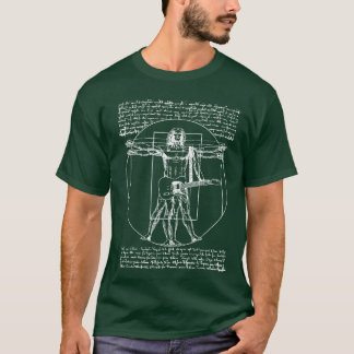 Camiseta Hombre de guitarra DA Vinci Vitruviano fanático de