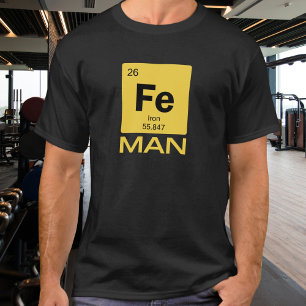 Camiseta Hombre de Hierro   Símbolo Fe de la Tabla Periódic