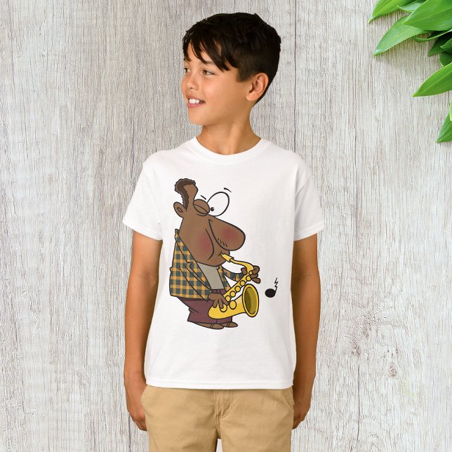 Camiseta Hombre de Jazz Fresco Tocando Saxofón (Subido por el creador)