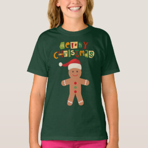 Camiseta Hombre de Jengibre Bonito Feliz Navidad