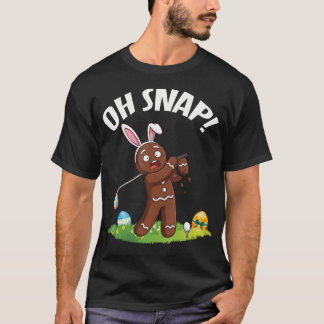 Camiseta Hombre de jengibre de golf de Pascua Oh Snap brazo
