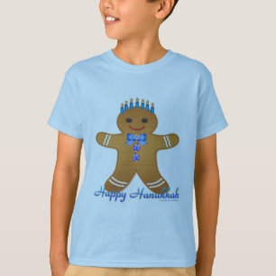 Camiseta Hombre de jengibre de Hanukká feliz Menorá