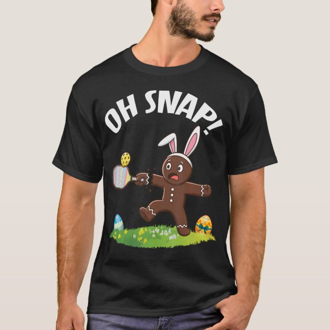 Camiseta Hombre de Jengibre de Pickleball de Pascua Oh Snap (Anverso)