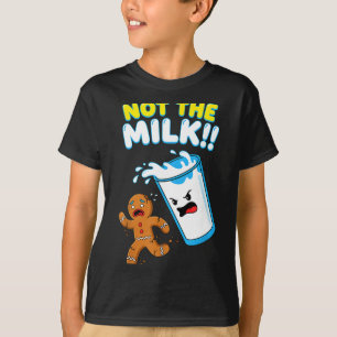 Camiseta Hombre de Jengibre Divertido No la Leche Galletas