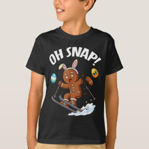 Camiseta Hombre de Jengibre Esquí de Pascua Oh Snap Brazo R
