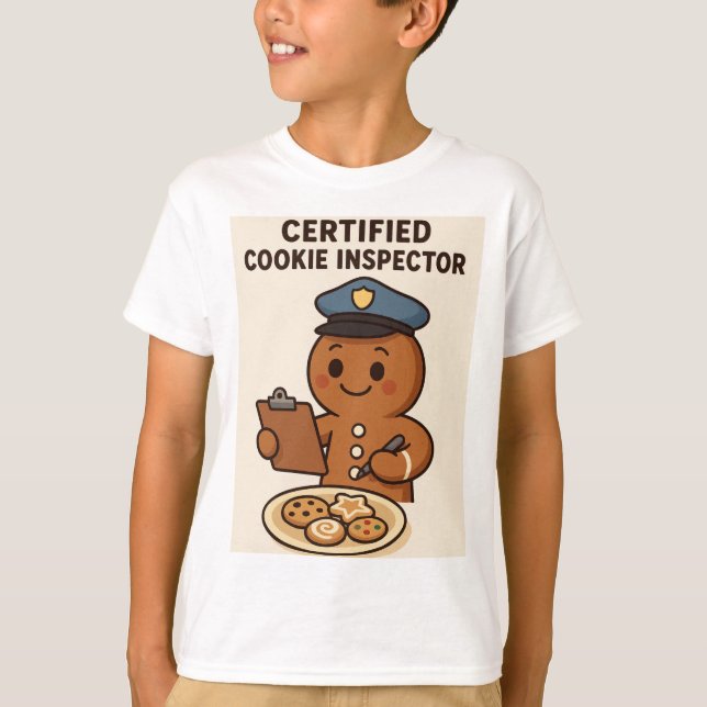 Camiseta Hombre de Jengibre Inspector de Galletas Certifica (Anverso)