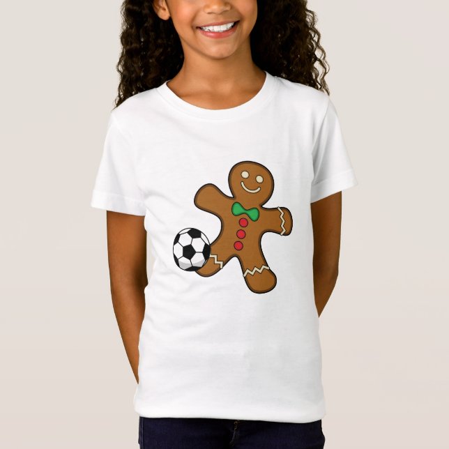 Camiseta Hombre de jengibre jugando al fútbol (Anverso)