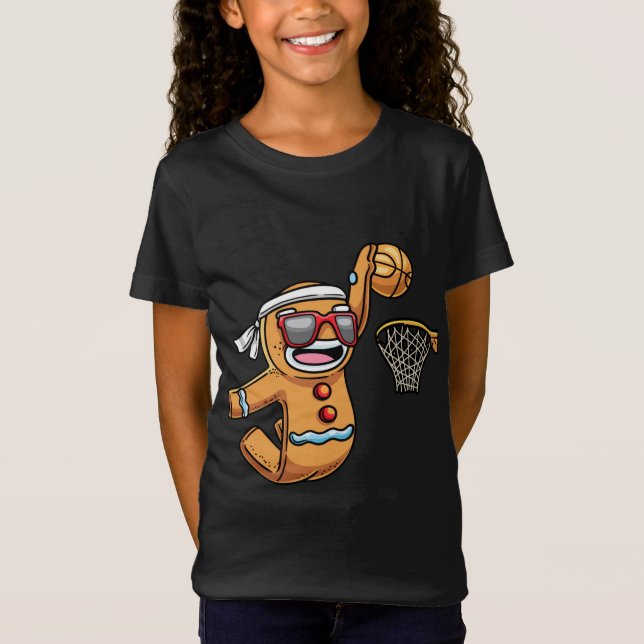 Camiseta Hombre de jengibre jugando Navidades de baloncesto (Anverso)