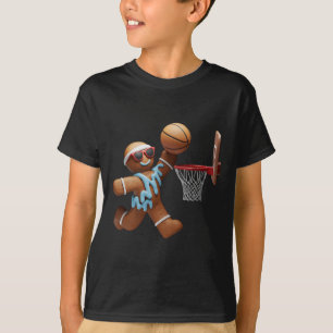 Camiseta Hombre de jengibre jugando Navidades de baloncesto