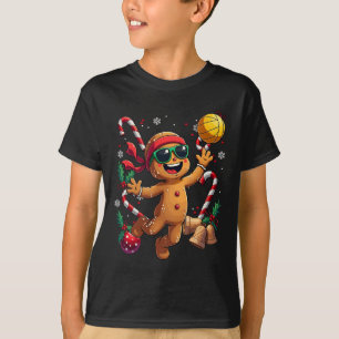 Camiseta Hombre de jengibre jugando Navidades de voleibol n
