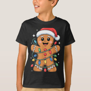 Camiseta Hombre de Jengibre Luces de Navidad Enredadas 