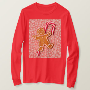 Camiseta Hombre de Jengibre y Arte de Bastón de Caramelo en