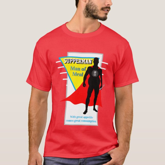 Camiseta HOMBRE DE LA COMIDA DE LA Novedad DE LOS HOMBRES (Anverso)