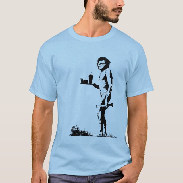 Camiseta Hombre de las cavernas de los alimentos de (Anverso)
