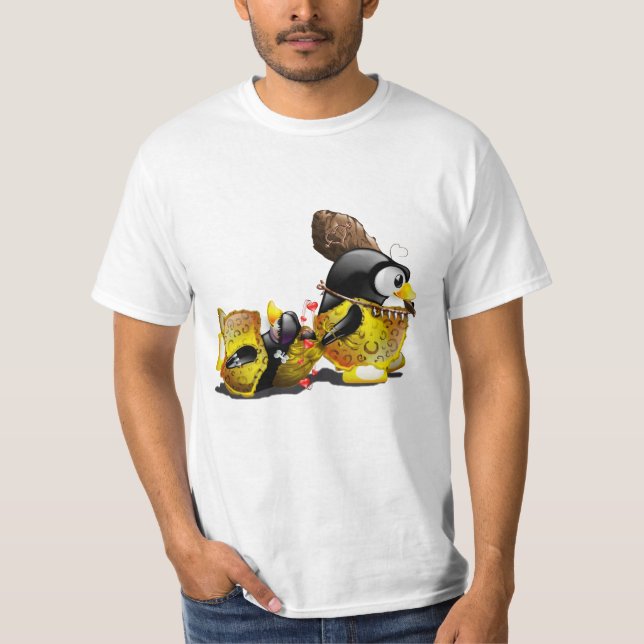 Camiseta Hombre de las cavernas Tux en amor (Anverso)