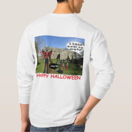 Camiseta hombre de manga larga. feliz halloween. cabra devi