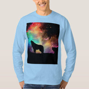 Camiseta Hombre de manga larga T- Shirt con lobo