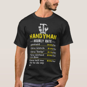 Camiseta Hombre de mantenimiento de Handyman Tasa horaria d