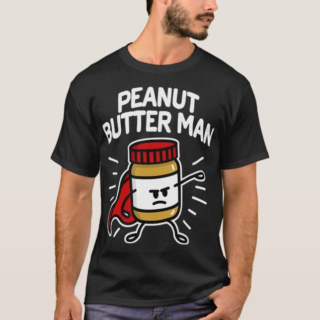 Camiseta Hombre de mantequilla de cacahuete Superhéroe pequ (Anverso)